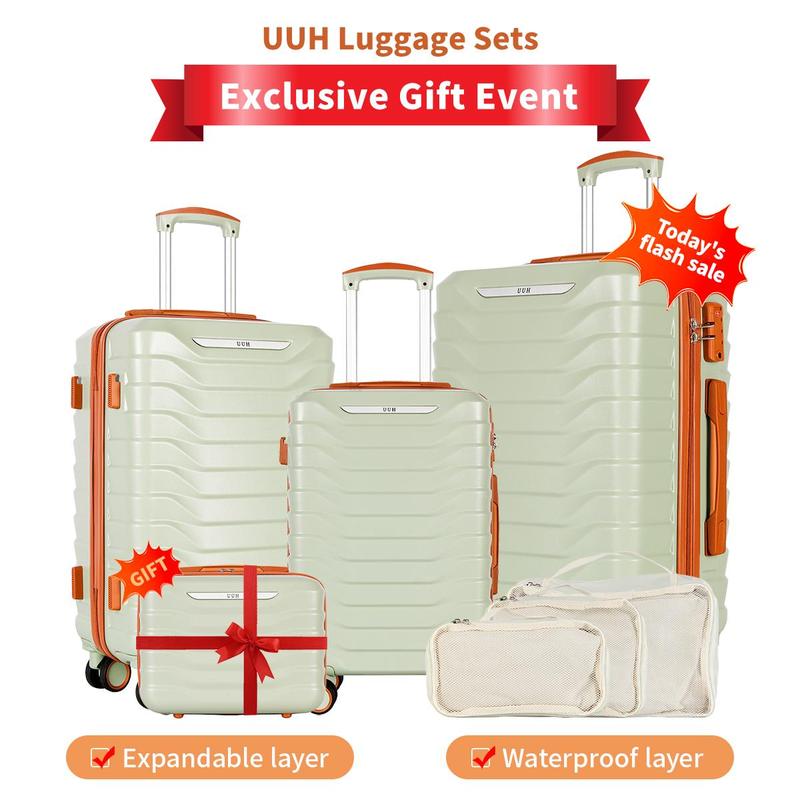 UUH Luggage Sets with TSA Locks -3pcs/4pcs/6pcs/7pcs/8pcs/9pcs Suitcases Sets-Travel and Moving Set(Family Set)