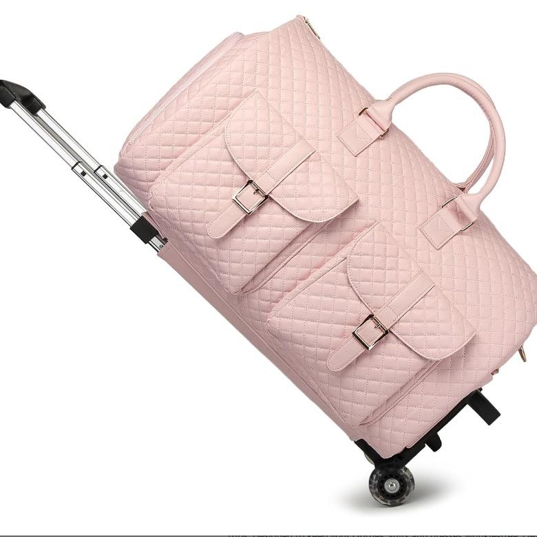 SEYFOCNIA TikTokShopBacktoSchool Rolling Garment Bags for Travel Convertible Duffle with Wheels Roller Bag Carry On Luggage Weekender Design
