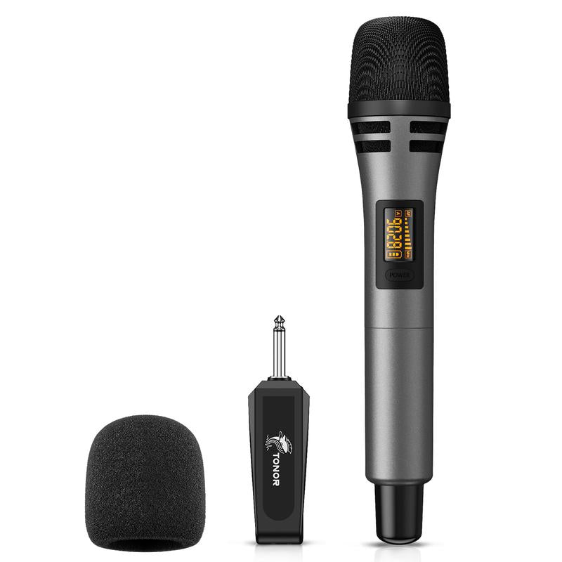 TONOR TW320/TW630 Wireless Microphones with UHF Dual Karaoke Microphone System, 15 Adjustable Channels, Cordless Design & Rechargeable Receiver