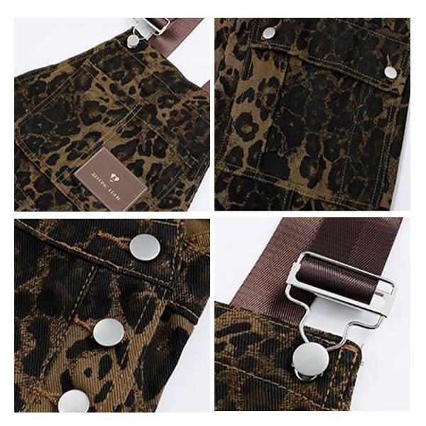 AELFRIC EDEN Women's Leopard Print Overalls Casual Suits Trendy Unique Sleeveless Strap Cotton Jumpsuit for Summer