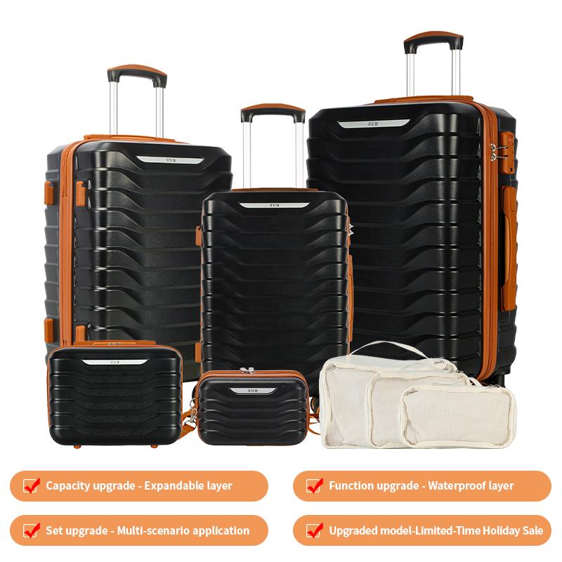 UUH Luggage Sets with TSA Locks -3pcs/4pcs/6pcs/7pcs/8pcs/9pcs Suitcases Sets-Travel and Moving Set(Family Set)