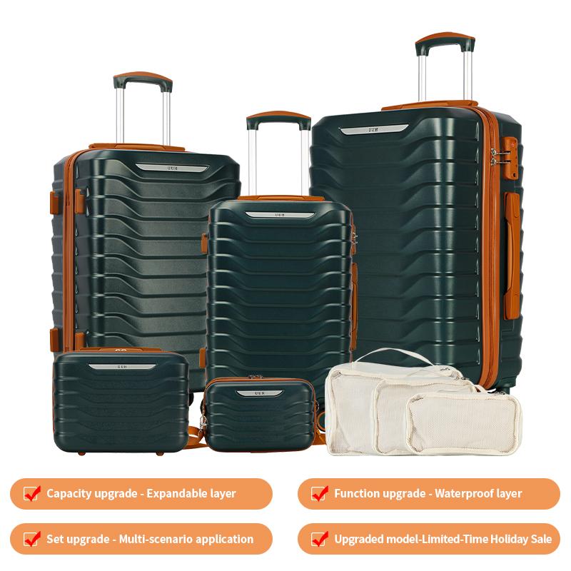 UUH Luggage Sets with TSA Locks -3pcs/4pcs/6pcs/7pcs/8pcs/9pcs Suitcases Sets-Travel and Moving Set(Family Set)