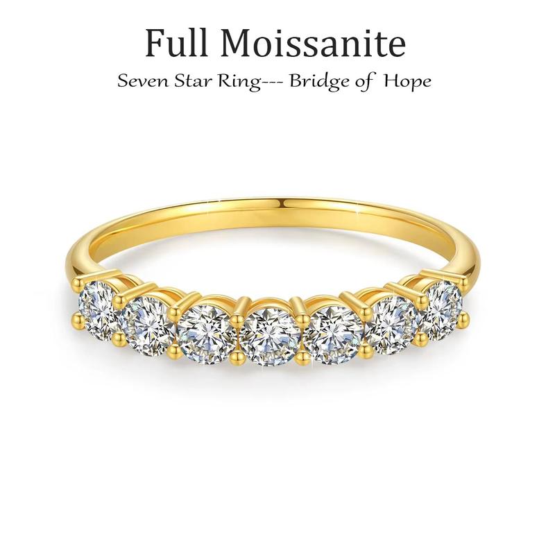 10/10 Moissanite Lab-Created 2Colors Set Ring 2CT VVS Clarity 14K Gold Plated Stackable 3 Stones Hypoallergenic Band for Women Wedding Engagement Birthday Gift Anniversary Prom Party Holiday Date Casual Bling Iced Jewelry