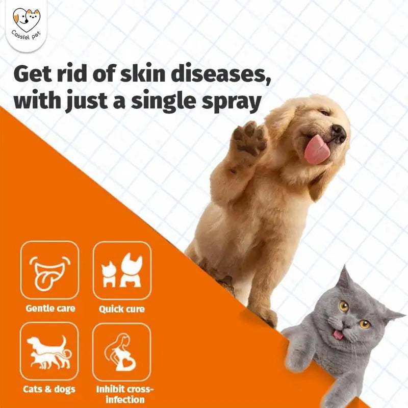 Cassiel Pet-Pet Skin Sprays for Dogs & Cats - Nature Soothing Spray for Clean and Soft Skin, Reduces Itchy Scratching