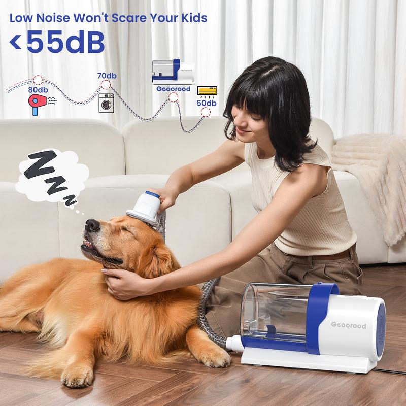 Dog Grooming Vacuum Kit, Pet Grooming Vacuum with Clipper Nail Grinder, 2.5L Dust Cup Dog deshedding Vacuum Brush with 4-6 Pet Grooming Tools for Shedding Pet Hair, Home Cleaning ##TikTokShopBacktoSchool