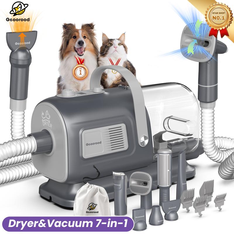 Dog Grooming Vacuum Kit, Pet Grooming Vacuum with Clipper Nail Grinder, 2.5L Dust Cup Dog deshedding Vacuum Brush with 4-6 Pet Grooming Tools for Shedding Pet Hair, Home Cleaning ##TikTokShopBacktoSchool
