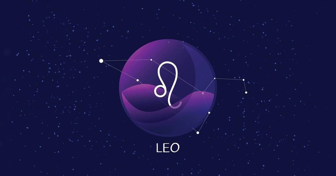 Leo zodiac symbol with constellation on dark starry background