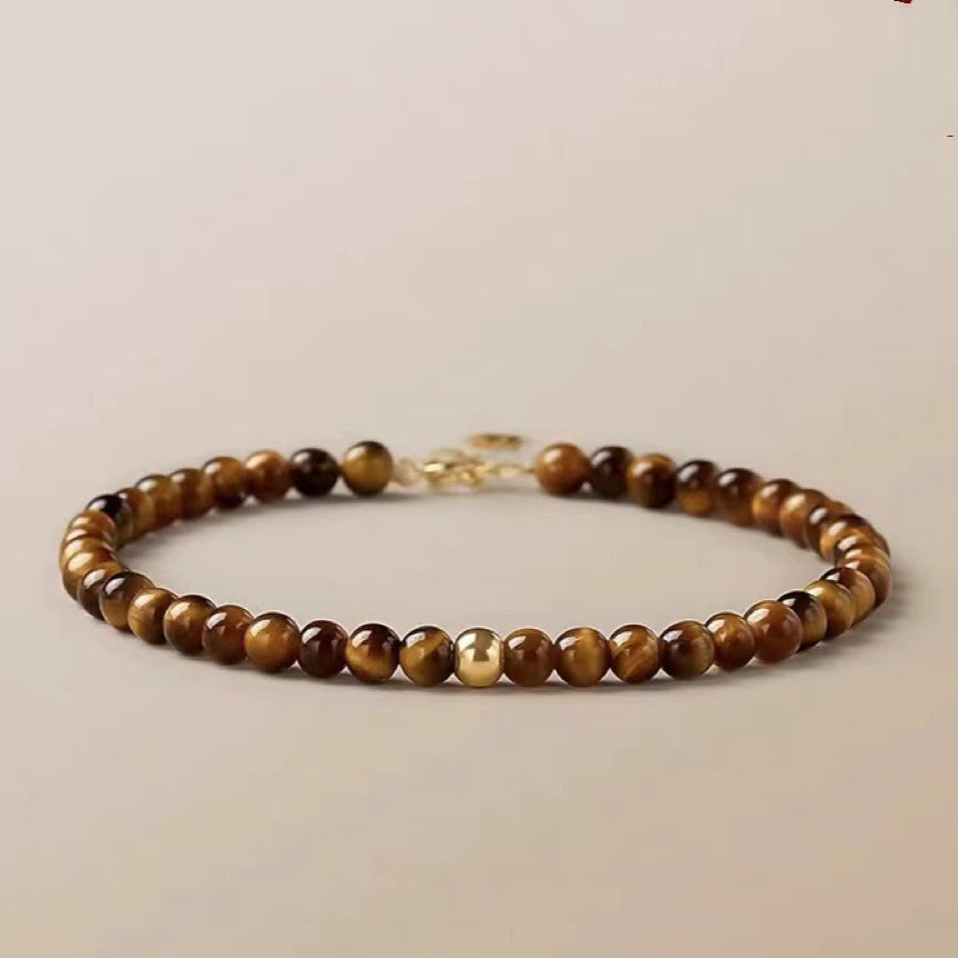 Natural Yellow Tiger Eye Stone Bracelet – Minimalist Luxury Design for Women