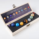 Nine Planets Decoration Natural Crystal Gemstone Solar System Model Crystal Ball Decoration Solar System Marble Space Home Desk Decoration Creative Gifts