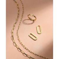 gorjana – Parker Necklace – 18K Gold-Plated Paperclip Chain – Timeless & Customizable Jewelry – Elegant Foundation for Layered Looks