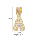 [LeBijouLab] 2 Pieces Initial Letter Necklace Set with Zirconia Stones, Golden & Silver Bubble Initial Necklaces for Women, Birthday Gifts Anniversary Gift Initial Letter Alphabet Necklace