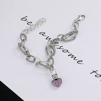 S925 Heart Crown Patchwork Bracelet