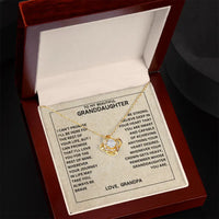 To My Beautiful Granddaughter - Always Be Brave And Be Strong - Love Knot Necklaces