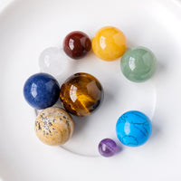 Nine Planets Decoration Natural Crystal Gemstone Solar System Model Crystal Ball Decoration Solar System Marble Space Home Desk Decoration Creative Gifts