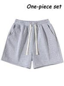 Men's Plain Drawstring Waist Shorts, Basic Casual Sporty Running Pants for Daily Wear and Exercise, Moderate Fabric, Fitted Style Summer Sports Shorts