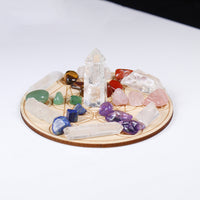 Chakra Therapy Starter Collection Healing Crystals Kit Quartz Crystal Column Points, Crystal Wands Healing Chakra Single, Tumbled Chips Crushed Stone