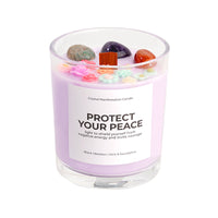 Crystal Healing Scented Candle – Handmade Aromatherapy Candle with Natural Crystals & Herbs, Stress Relief & Meditation Gift