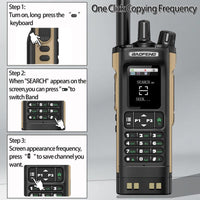 1/2PCS BAOFENG UV32 GPS Ham Radio Walkie Talkie 10W APP Programming Wireless Copy Frequency Rechargeable uv32 Multi Band 2500mAh UV-32 uv-32 Type-C AM FM NOAA Radio
