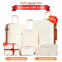 UUH Luggage Sets with TSA Locks -3pcs/4pcs/6pcs/7pcs/8pcs/9pcs Suitcases Sets-Travel and Moving Set(Family Set)