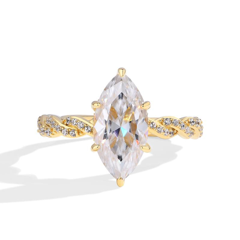Gorgeous 3CT Marquise Shape  D Color VVS1 Synthetic Moissanite Ring  for Women Anniversary Party Gift R196