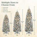 【Led Light】Yaheetech Pre-lit Artificial Christmas Tree with Incandescent Warm White Lights, Snow Flocked Full Prelighted Xmas Tree Foldable Stand Decor Decoration Ornaments