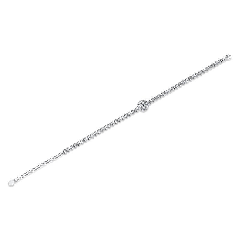 S925 Love's Bridge Moissanite Chain Bracelet