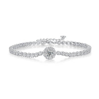 S925 Love's Bridge Moissanite Chain Bracelet