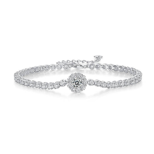 S925 Love's Bridge Moissanite Chain Bracelet