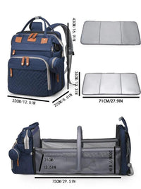 Cute Multifunctional Diaper Bag Backpack with Changing Station, Multifunction Large Capacity Backpack, Lightweight Foldable Mesh Backpack, Portable Travel Backpack with Zipper for Newborn, Travel Accessories, Everyday Bags, Diaperbags