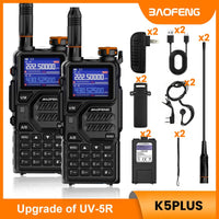 BAOFENG Radio K5PLUS 10W Max Power Long Range Handheld Ham Radio, Rechargeable Walkie Talkie Long Range Two Way GMRS Radio with NOAA Weather Alert Copy Frequency USB-C Charginng Emergency Survival Gear Audio