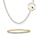PAVOI 14K Gold Plated Bracelet and Necklace Set for Women – 3mm CZ Tennis Bracelet and Tennis Necklace - Tiktok Set