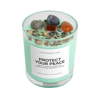 Crystal Healing Scented Candle – Handmade Aromatherapy Candle with Natural Crystals & Herbs, Stress Relief & Meditation Gift