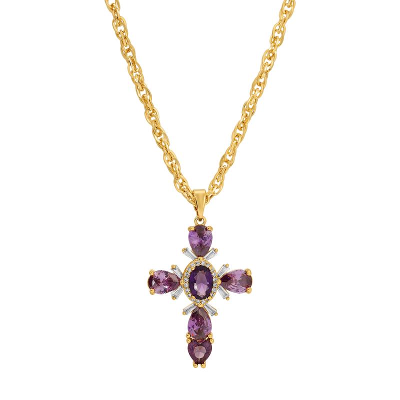 Purple Amethyst (Gold) / 16" (Shortest)