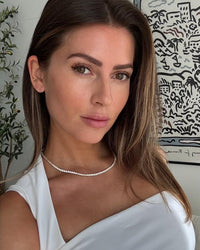 PAVOI 14K Gold Plated 3mm Simulated Diamond Tennis Necklace for Women | Chunky Long Gold Chain | Sizes 15" & 18" | Elegant Simulated Diamonds | Classic Tennis Style Jewelry