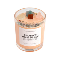 Crystal Healing Scented Candle – Handmade Aromatherapy Candle with Natural Crystals & Herbs, Stress Relief & Meditation Gift