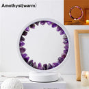 Amethyst Night Lamp 8.6" Natural Healing Crystal Bedside Lamp USB Port 3 Colours Dimming Mode Bedroom Lamp Suitable Night Light for Living Room Bedroom Office Home Decor Ideal Gift ﻿