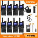 BAOFENG Radio K5PLUS 10W Max Power Long Range Handheld Ham Radio, Rechargeable Walkie Talkie Long Range Two Way GMRS Radio with NOAA Weather Alert Copy Frequency USB-C Charginng Emergency Survival Gear Audio