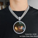 CARÁTIX Medium Round Plated Memory Medallions Charms Custom Picture Pendant Necklace for Men Hip Hop Jewelry Large Size Photo Pendant Jewellery Outdoorfun Valentine's Day Gift Fathersdaygift