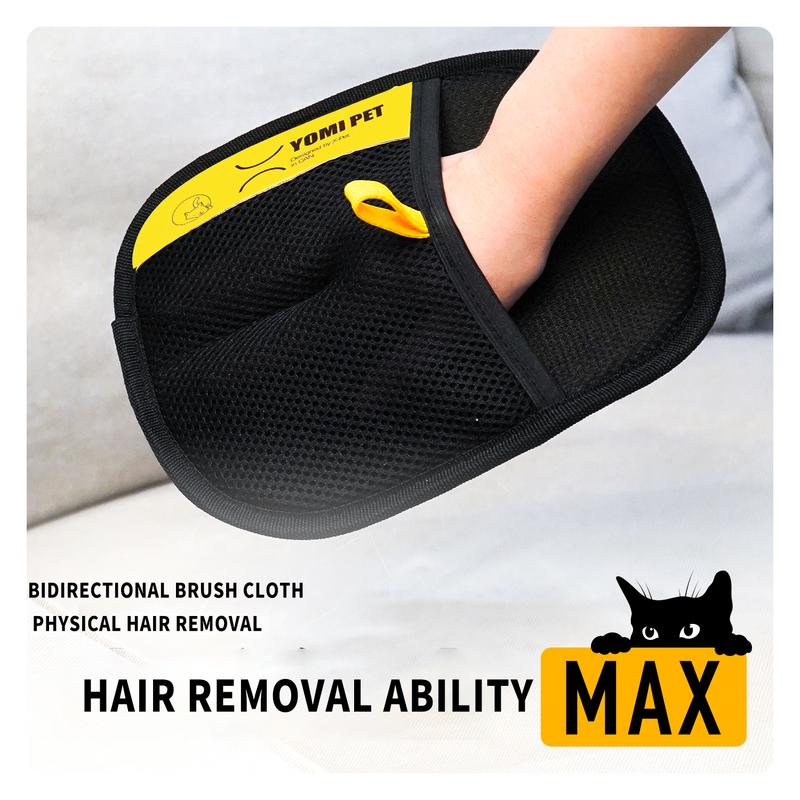 Reusable Electrostatic Pet Hair Removal Gloves – Double-Sided Grooming Mitt for Cats & Dogs | Gentle Deshedding Glove for Furniture, Clothes, Car, Carpet & Bedding (No Battery Needed)