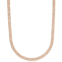 Micro Diamond Prong Cuban Necklace - 18k Yellow Gold- 6mm Chain with Gold Plating and CZ Diamonds 16-24" Lengths