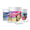 Pet Care Finger Wipes for Dental, Ear, and Eye Hygiene. Grooming Cleaner