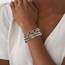 Mytys 5Pcs Women’s Cuff Bracelet Set – Elegant Two-Tone Bangles, Perfect Gift Stylish Jewelry Trendy Fashionable Accessories