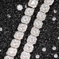 12MM Iced Out Chains for Men Tennis Necklaces-Mens Hip Hop Baguette Tennis Chains 16-24 Inches