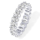 PAVOI Eternity Ring Oval Cubic Zirconia Love Ring - 14K Gold Plated Stackable Rings for Women - Trendy Wedding Ring - Gold Rings for Women