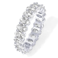 PAVOI Eternity Ring Oval Cubic Zirconia Love Ring - 14K Gold Plated Stackable Rings for Women - Trendy Wedding Ring - Gold Rings for Women