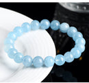 Natural Aquamarine Beaded Bracelet – Minimalist Design for Women