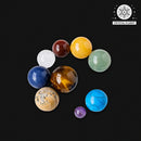 Nine Planets Decoration Natural Crystal Gemstone Solar System Model Crystal Ball Decoration Solar System Marble Space Home Desk Decoration Creative Gifts