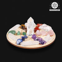 Chakra Therapy Starter Collection Healing Crystals Kit Quartz Crystal Column Points, Crystal Wands Healing Chakra Single, Tumbled Chips Crushed Stone