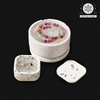 Natural Crystal Charging Bowl – Gemstone Cleansing Dish & Jewelry Storage Organizer