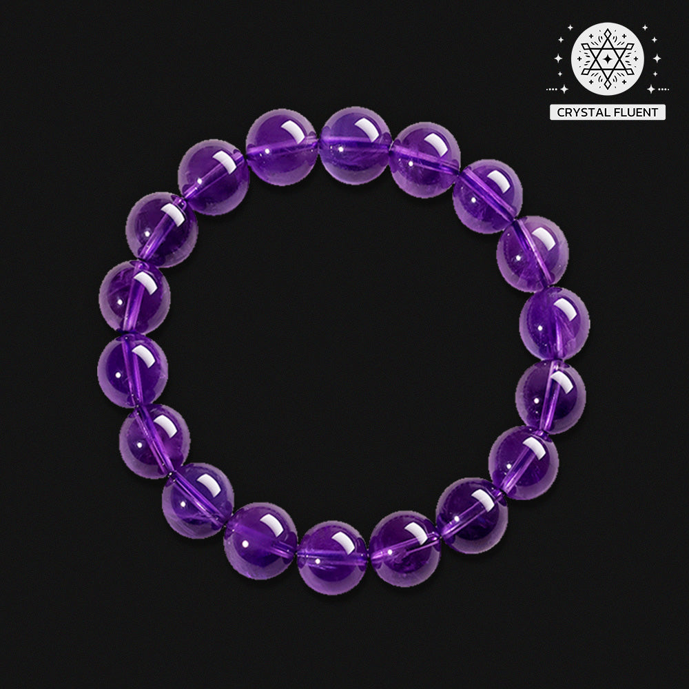 Natural Uruguayan Amethyst Beaded Bracelet – Premium Quality Purple Gemstone Jewelry for Women